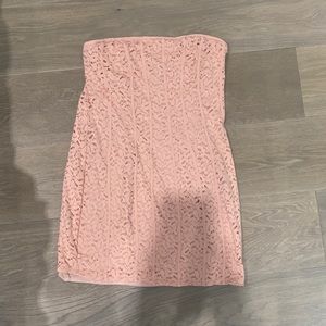 Pink tube mini dress
